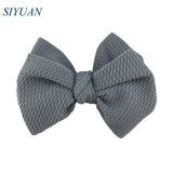 20pcs/lot High Quality 4.5'' Solid Seersucker Waffle Bow Knot with Clip Girl Party Headdress Accessories HDJ157