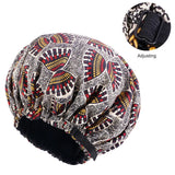 Oversize Africa Print Invisible Adjustable Round Hat Satin Lined nightcap hair cap Beauty Salon Hair Cap Women Hair Accessories