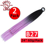 24Inch Synthetic Pontail Tail Hair Ombre Braiding Hair Jumbo Braid Same Color Crochet Hook Braids Hair Extension 2Packs