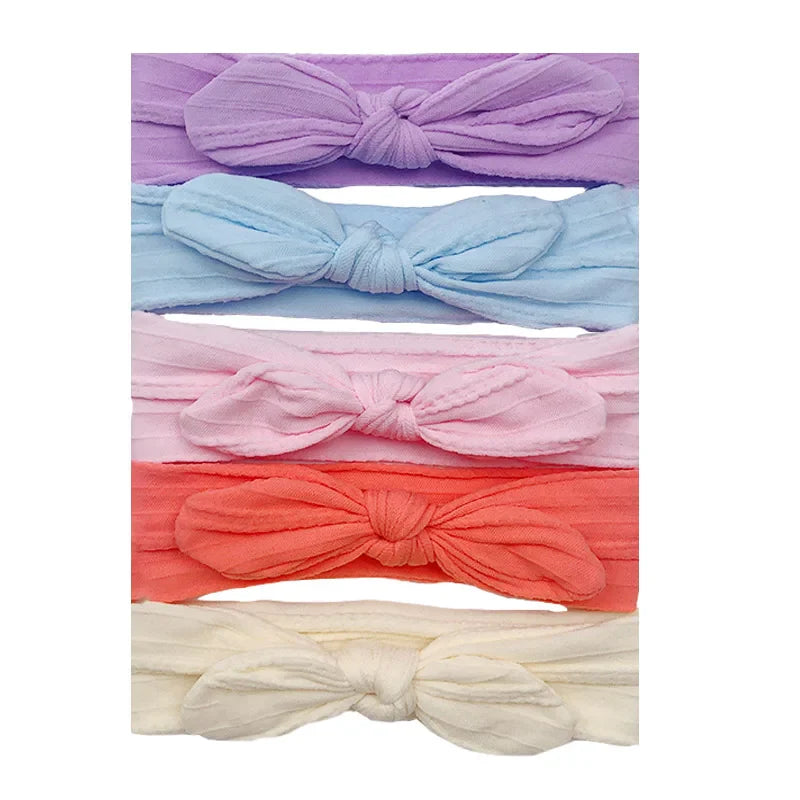 5pcs/Set Bowknot Elastic Hairband Baby Princess Christmas Day Gifts For Children Kids Toddler Girls Hair Accessories Headwear