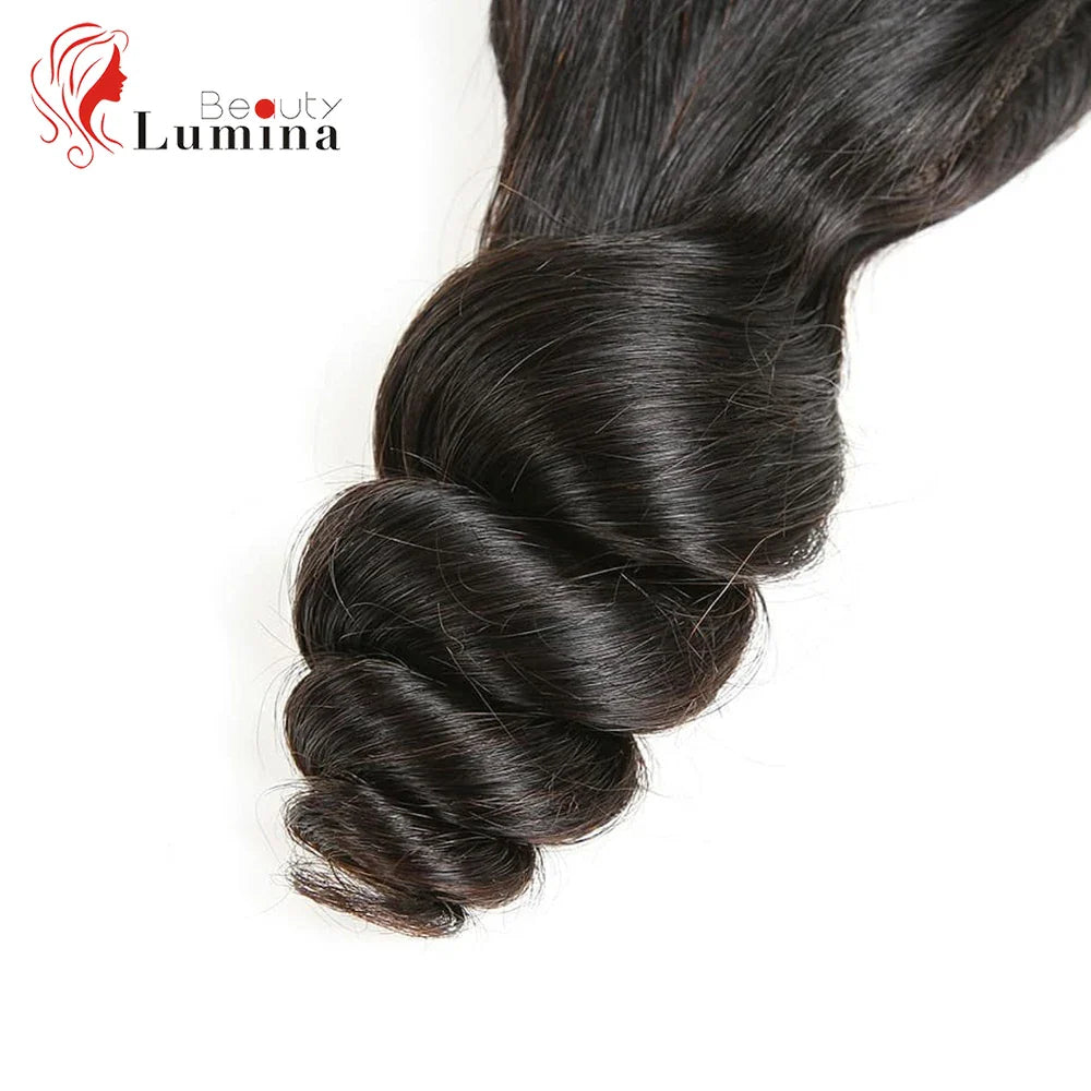 Loose Wave Frontal 13x4 Swiss Lace Frontal Ear to Ear Human Hair Extensions Loose Wave Closure 100% Human Hair Natural Black