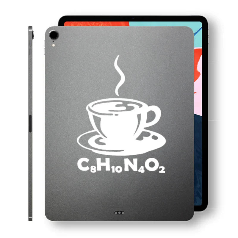 Coffee Molecular Formula Laptop Decal Sticker for iPad 9.7 Pro 11 Air 4 Mini 6 Macbook Cover Skin Tablet PC Vinyl Notebook Decor