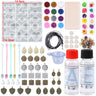 Epoxy Resin Kit for Beginners Silicone Resin Mold Set with DIY Supplies Tools, Glitter Sequins, Foil Flakes for Jewelry Making