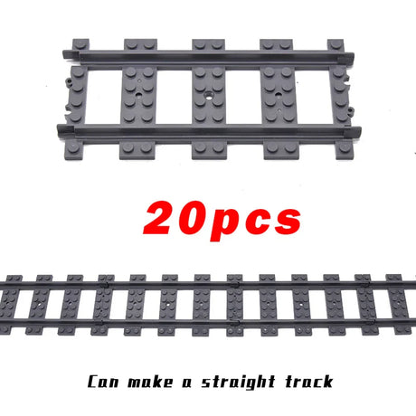 MOC Railway Track For Train Tracks Straight Curved Soft Rails Track Building Block Bricks DIY Trains Rail Boys Toys For Children