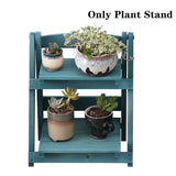 Balcony Garden Corner Display Rack Desk Shelf Living Room Two-layer Plant Stand Storage Solid Wood Folding Retro Indoor Outdoor