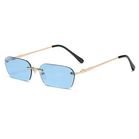 Small Rectangle Rimless Sunglasses Women Square Vintage Sun Glasses Brand Designer Men Retro 90s Trendy Gradient Glass