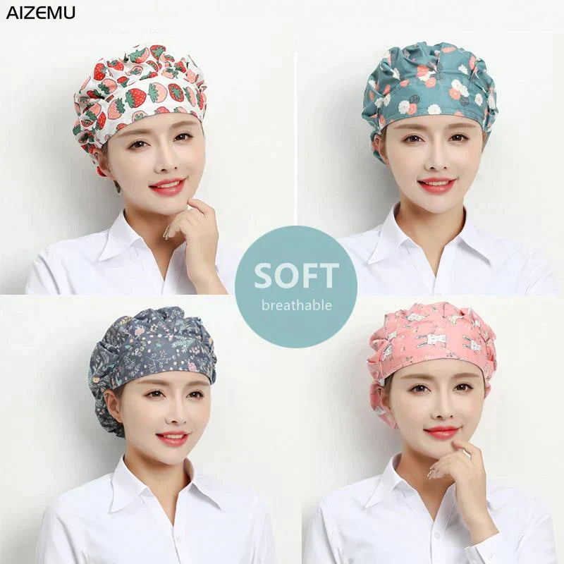 Cute Elastic Kitchen work Hats Restaurant Breathable chefs hat Hotel Cooking Accessories Cap Women Dust proof housework Hat Men