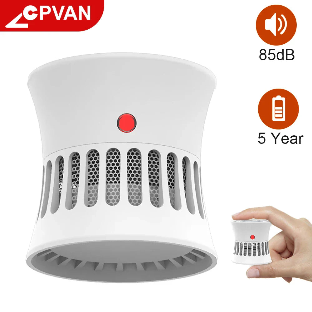 CPVAN Smoke Detector Fire Alarm Home Security System 5 Years Battery CE Certifed EN14604  85dB Smoke Sensor Fire Protection