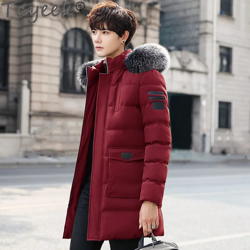 Jacket Winter Men Clothing Streetwear Down Cotton Coat Man Thick Warm Big Fur Hooded Parkas Ropa De Hombre Hiver 669999