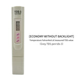 2-in-1 PPM Water TDS Meter Tester Drinking Water Quality Analyzer Monitor Filter Rapid Test Aquarium Hydroponics Pools PPM TDS-3