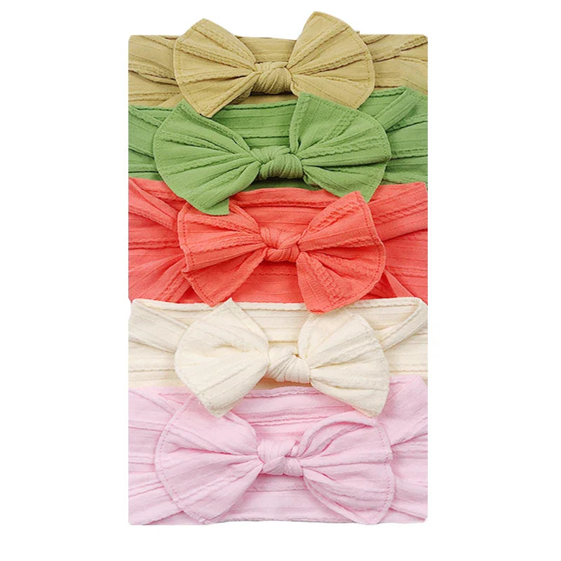 5pcs/Set Bowknot Elastic Hairband Baby Princess Christmas Day Gifts For Children Kids Toddler Girls Hair Accessories Headwear