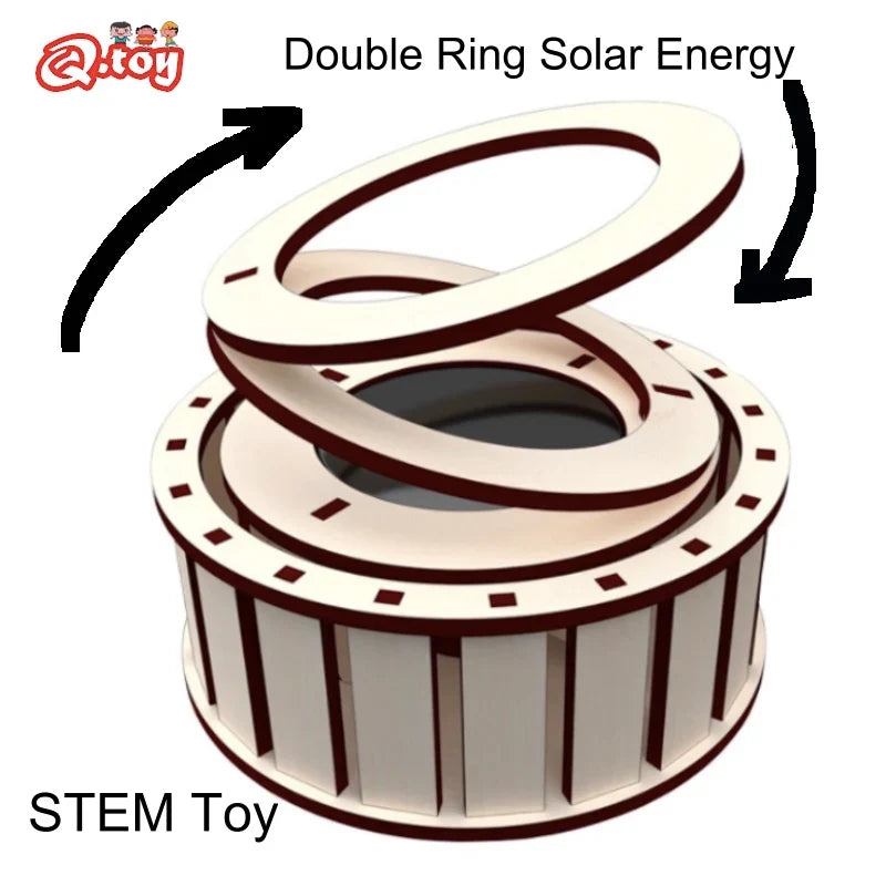 Fantasy Technology Toys Solar Energy Science Experiment STEM Toy DIY Assemble Educational STEAM Teaching Wooden Puzzle Model