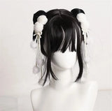 Lolita Tassel Pom Pom Trim Lolita Girl  Hair Pin Girl Double Ponytail Hair Accessories B1689