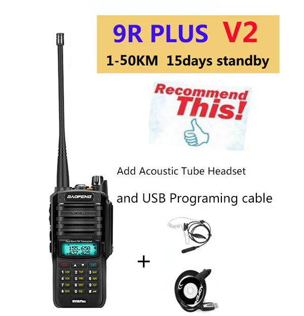 2024 10W Baofeng UV 9R plus 40 km walkie talkie for hunting 50 km hf transceiver vhf uhf ham radio long range CB radio station