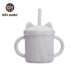 Let's Make Baby Feeding Straw Cup Baby Learning Feeding Bottles Anti-Hot Leakproof Safe Silicone Tableware Toddler Water Bottle