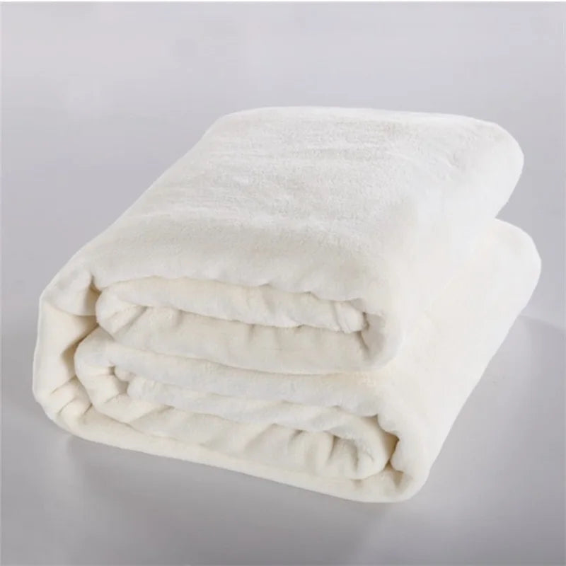 Soft Warm Coral Fleece Flannel Blankets For Beds Faux Fur Mink Throw Solid Color Sofa Cover Bedspread Winter Plaid Blankets
