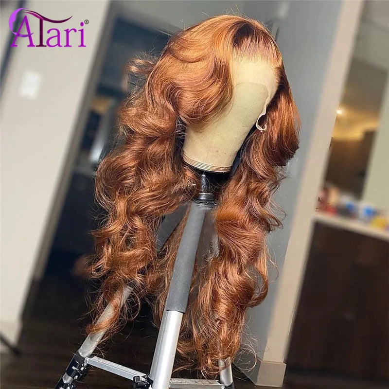 13x6 Copper Ginger Brown Body Wave Wigs Brazilian Human Hair Wigs Pre Plucked 13x4 Lace Frontal Wigs Transparent 5x5 Closure Wig