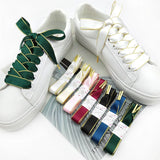 1.6cm Wide Double-sided Ribbon Satin Fashion Shoelace Creative Trend Female Models White Lace Gold Color