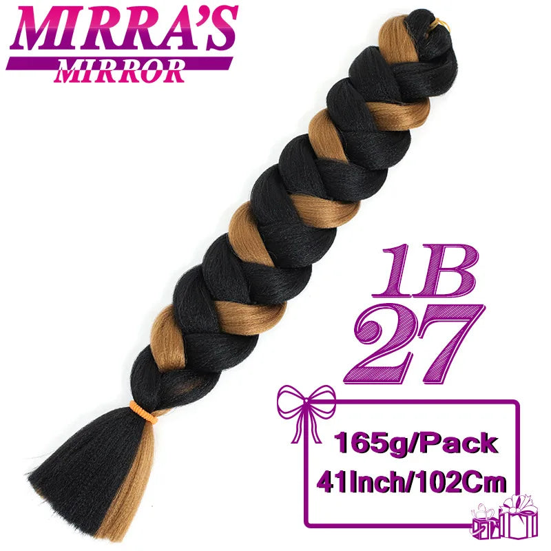 82 Inch Jumbo Box Braids Extensions Afro Synthetic Braiding Hair Ombre Hair for Twist Braid Support Wholesale Mirra’s Mirror