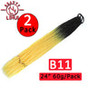 24Inch Synthetic Pontail Tail Hair Ombre Braiding Hair Jumbo Braid Same Color Crochet Hook Braids Hair Extension 2Packs