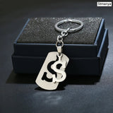 NEW DIY Stainless Steel A-Z Letters key Chain Charm 26 Letters  KeyChain Men Women keychain Couple gift Jewelry Car Key Ring