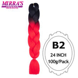 Jumbo Braiding Hair Extensions 24inch Ombre Hair For Braids 5Pcs Box Braid Yaki Texture Synthetic Fiber Fake Hair Mirra’s Mirror