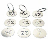 Pareto 23mm Number Tag Stainless Steel Key Chain Key Ring Keyring Dog Tag Custom 10 pcs/bag