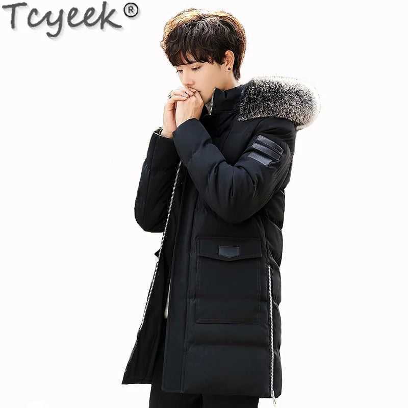 Jacket Winter Men Clothing Streetwear Down Cotton Coat Man Thick Warm Big Fur Hooded Parkas Ropa De Hombre Hiver 669999