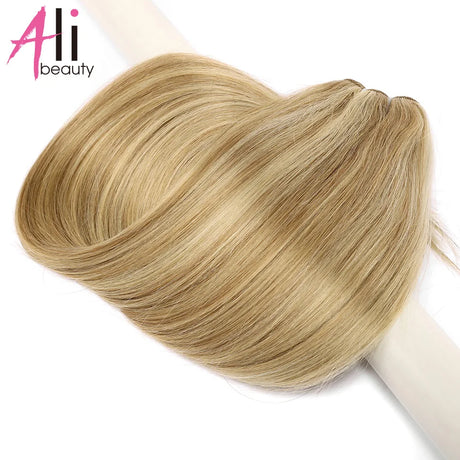 Straight Blonde Human Hair Weave Brazilian Remy Human Hair Weft Extensions 18-28" Highlight Ombre Human Hair Weft #613