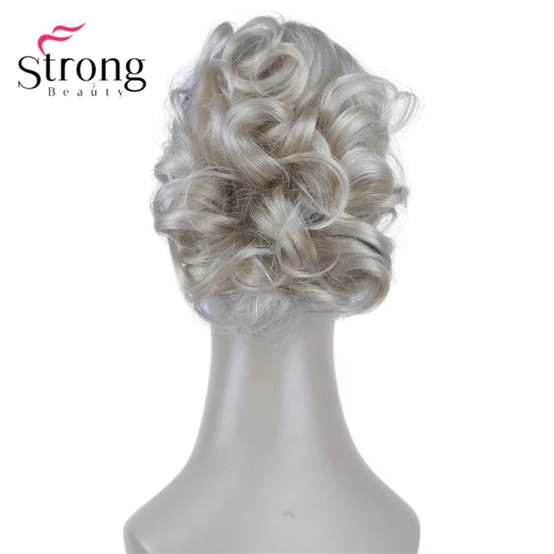 StrongBeauty Silver Short Natural Wave Ponytail Hair Extension With Claw Clip In Hairpiece COLOUR CHOICES