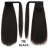 HANNE Yaki Straight Ponytail Hair Extensions For Black Women Wrap Around Clip In Magic Paste Heat Resistant Synthetic Hair Piece