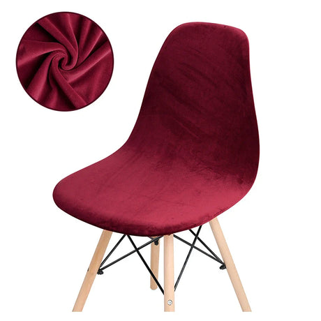 1 Piece Of Velvet Shell Chair Cover Small Shell Chair Cover Banquet Home Hotel Restaurant Bar Seat Cover