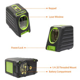 Huepar 150ft/45m Cross Line Laser Level 2 Lines Self Leveling Vertical & Horizontal Green Beams for Outdoor Use BOX-1G