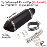 Slip on 51mm Motorcycle Exhaust System Muffler Escape Modified Middle Link Pipe For KTM DUKE 125 250 390 RC390 2017 18 2019 2020