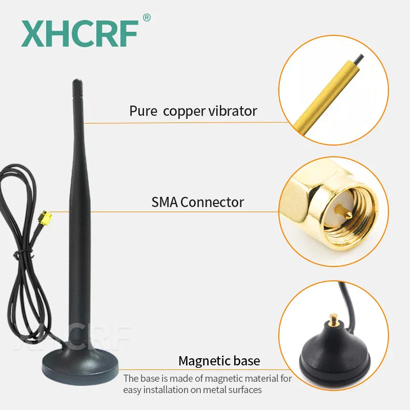 2.4GHz WiFi Antenna for Internet Communication Magnetic 2.4 GHz Outdoor Router Antennas for Hotspot Signal Install with Screw