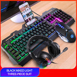 V2 Gaming Keyboard Mouse Headset Set Mechanical Feel Game 104 Keys Keyboards 3200DPI Mice Headphone Combos for PC Gamer