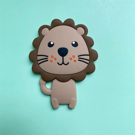 5pcs Silicone Teether Lion Cartoon Animal BPA Free Rodents Teething Necklace Food Grade Infant Chewable Toys Baby Teether