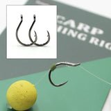 20pcs Hair Carp Rig Accessories Carp Fishing Hooks High Carbon Steel Method Feeder Barbed Fishhook PTFE Carp Coarse Fish Tackle