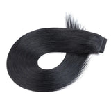 Straight Human Hair Ponytail Wrap Around Horsetail Clips-In Brazilian Machine Made Remy Hair wig 120g