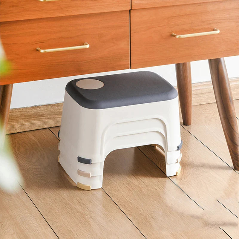 Thicken Plain Bathroom Stools Living Room Non-slip Bath Bench Child Stool Changing Shoe Stool Portable Small Furniture Chair