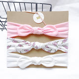 3pcs/lot Solid Nylon baby headband Bow Headbands For Cute Kids  Indian Turban Knot Rabbit Cotton Kids Hair Accessories