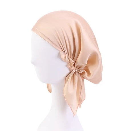 Muslim Women satin Turban Nightcap Hat Headscarves Cancer Chemo Headwear Bandanas Headwrap Caps Hijab