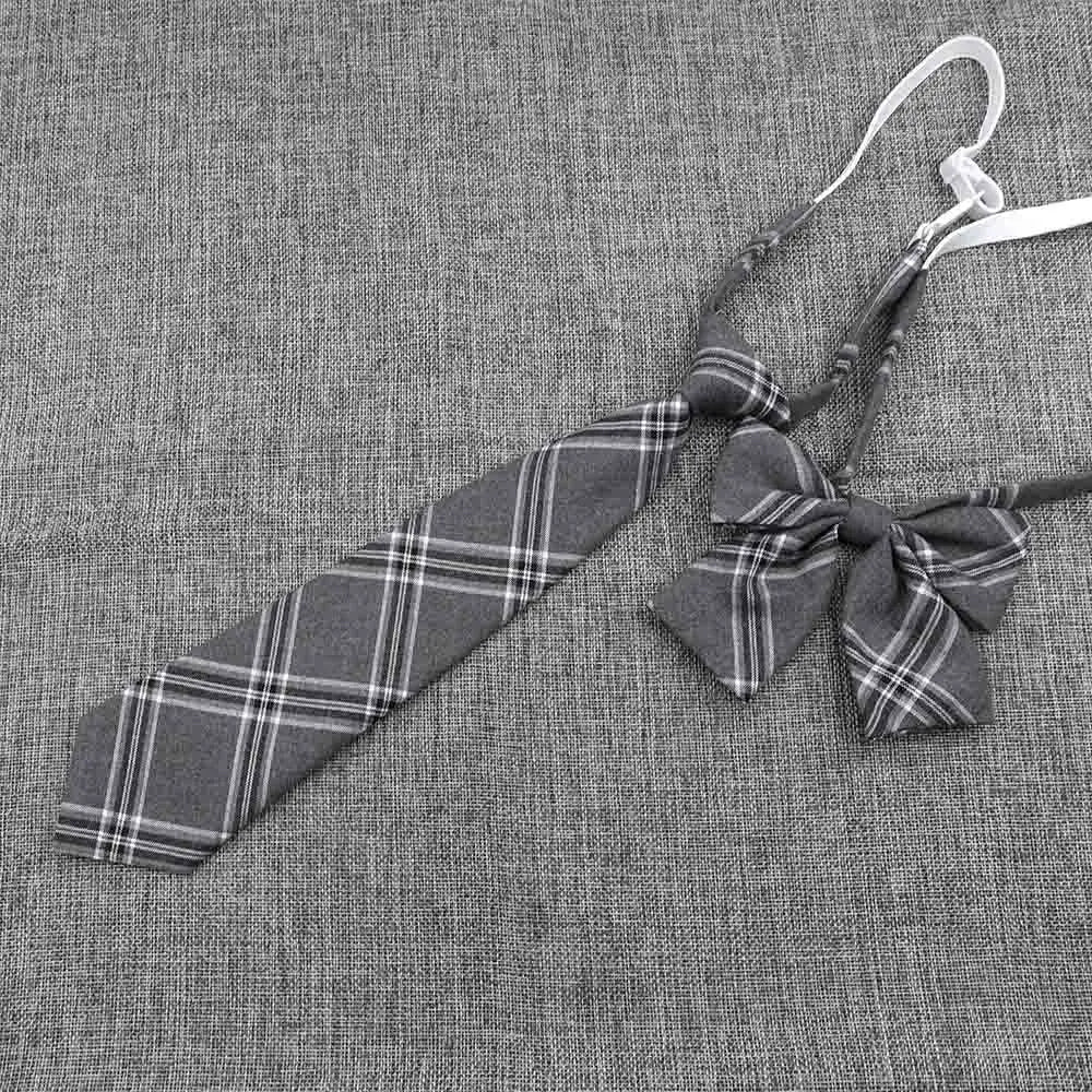 Hand-Made Necktie Bowtie Set High Quality Boy Girl School Suit Shirts Student Butterfly Striped Plaid 100%Cotton Accessory Trend