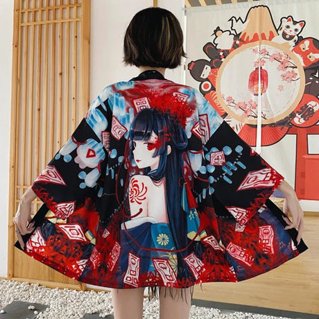 Japanese Kimono Traditional Clothing Crane Carp Anime Kimono Dress Shirts Women Samurai Haori Hombre Yukata Man Cardigan Shirt