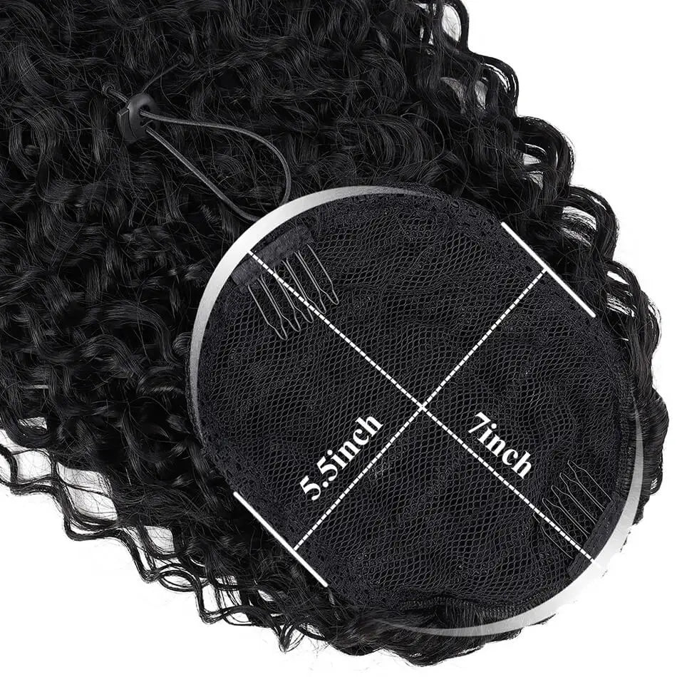 Curly Ponytail Extensions Clip in Synthetic Drawstring Ponytail Wig Long 32Inch Water Wave Afro Pony Tail Women Hairpiece False