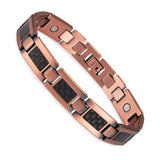 Magnetic Copper Bracelet Men&#39;s Black Carbon Fibre Health Energy Magnetic Therapy Bracelet Benefits 12mm Chain Bracelet Homme