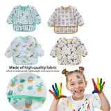 Baby Bibs New Cute Children Baby Stuff Toddler Waterproof Long Sleeve Art Smock Feeding Bib Apron for Kids 1-4 Years