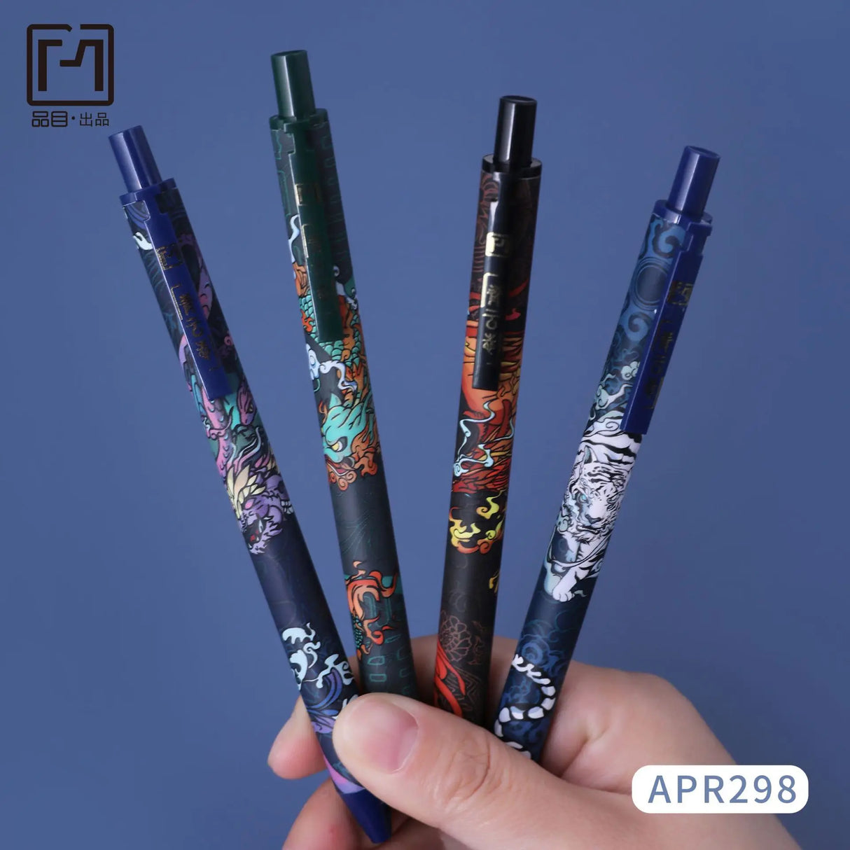 4PCS/Set Cool Chinese Dragon Pattern Gel Pen Black 0.5 Rollerball Pen Sign Pen School Supplies Office Stationery