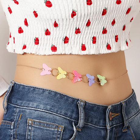 Sexy Body Creative Butterfly Waist Chain Jewelry Waist Chain for Women Beach Charm Bikini Belly Chain Butterfly Waist Chain Belt