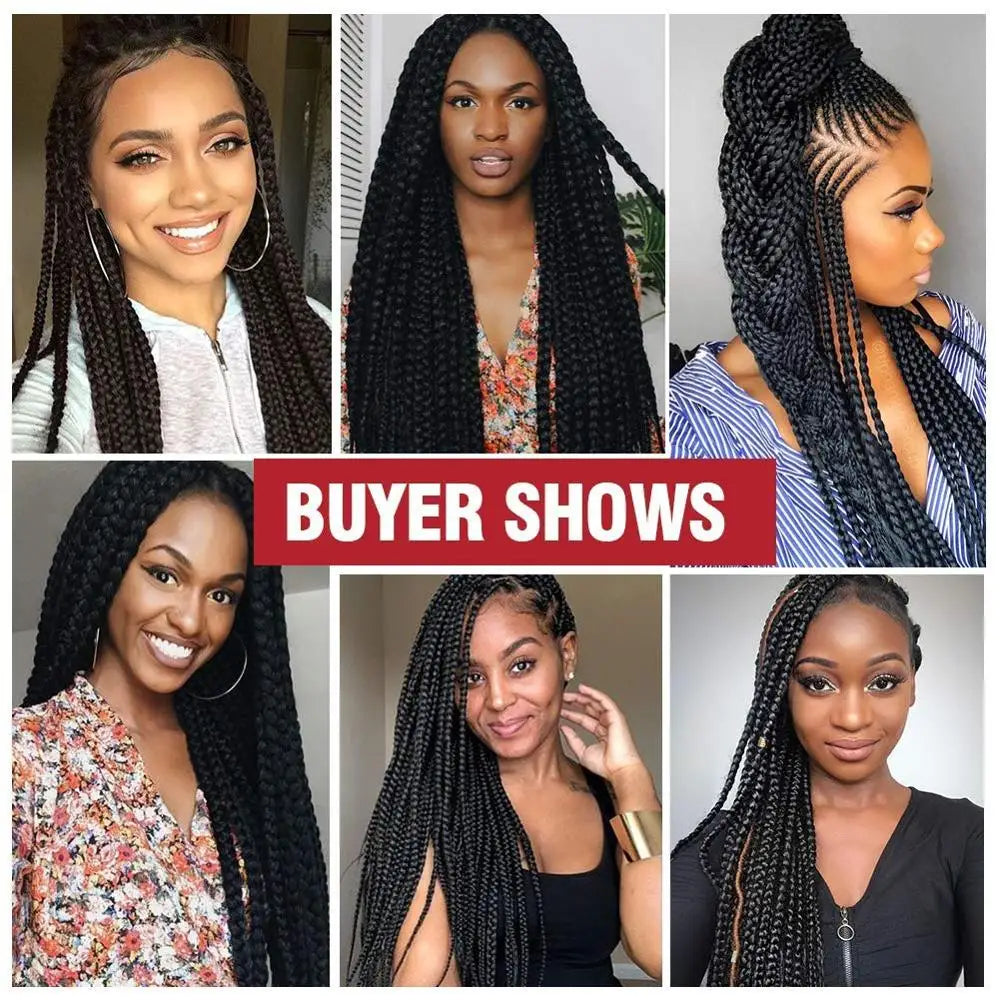 Braiding Hair Extensions Synthetic Hair for Braids Ombre Pre Stretched Jumbo Braids Hair Hot Water Setting Braid Mirra's Mirror